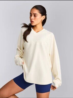 Oner Active Oversized V Neck Long Sleeve Jersey with Oner Graphic